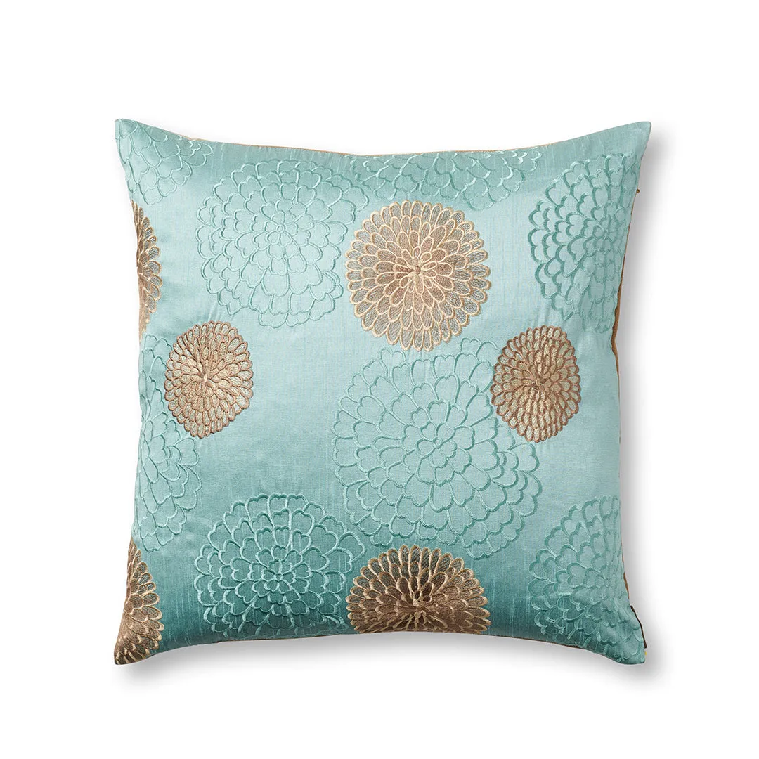 Chrysanthemum Pillow, Blue