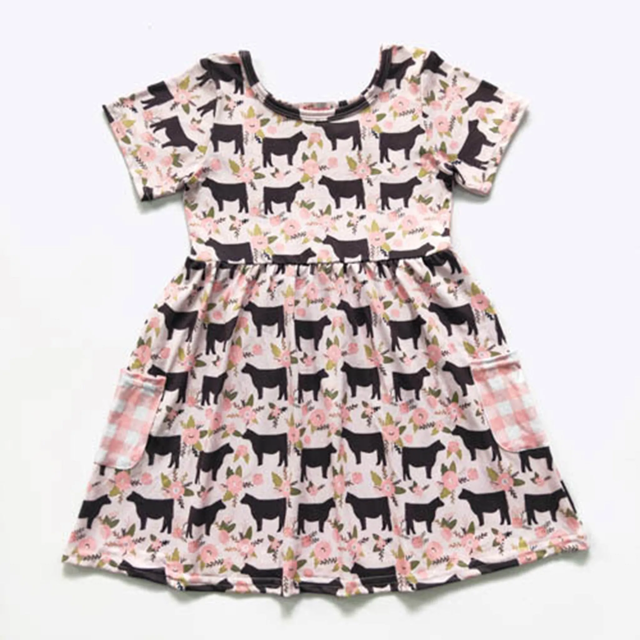 Clover Cottage Toddler Cow Blossom Dress