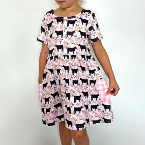 Clover Cottage Toddler Cow Blossom Dress