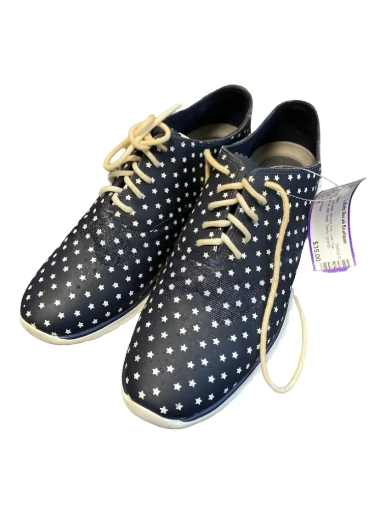 Cole Haan Shoe Size 8 Navy & white Almond Toe Low Top Lace Up Star Detail Shoes