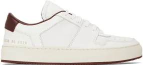 Common Projects White & Burgundy Decades Sneaker