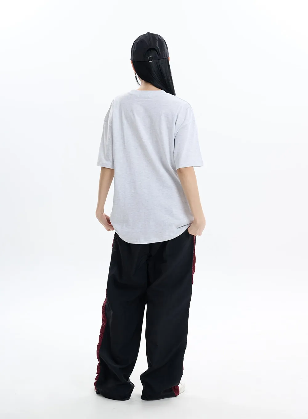 Contrasting Wide Pants IF413