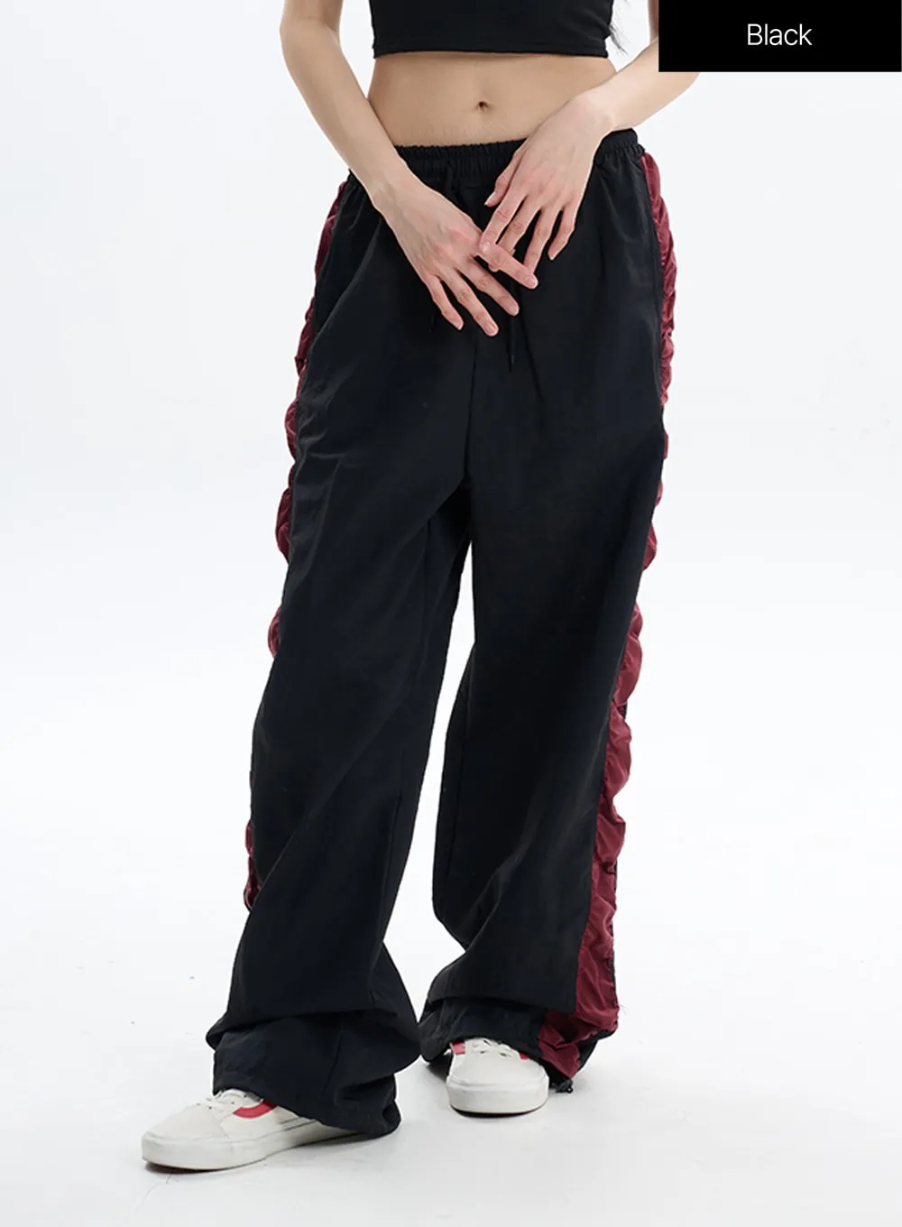 Contrasting Wide Pants IF413