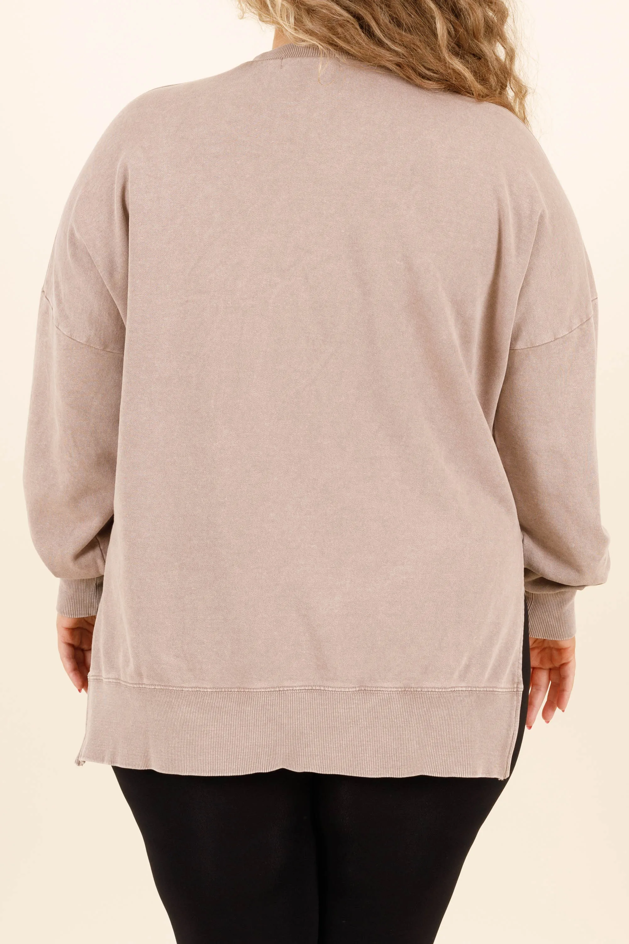 Cozy Crewneck Pullover, Ash Mocha