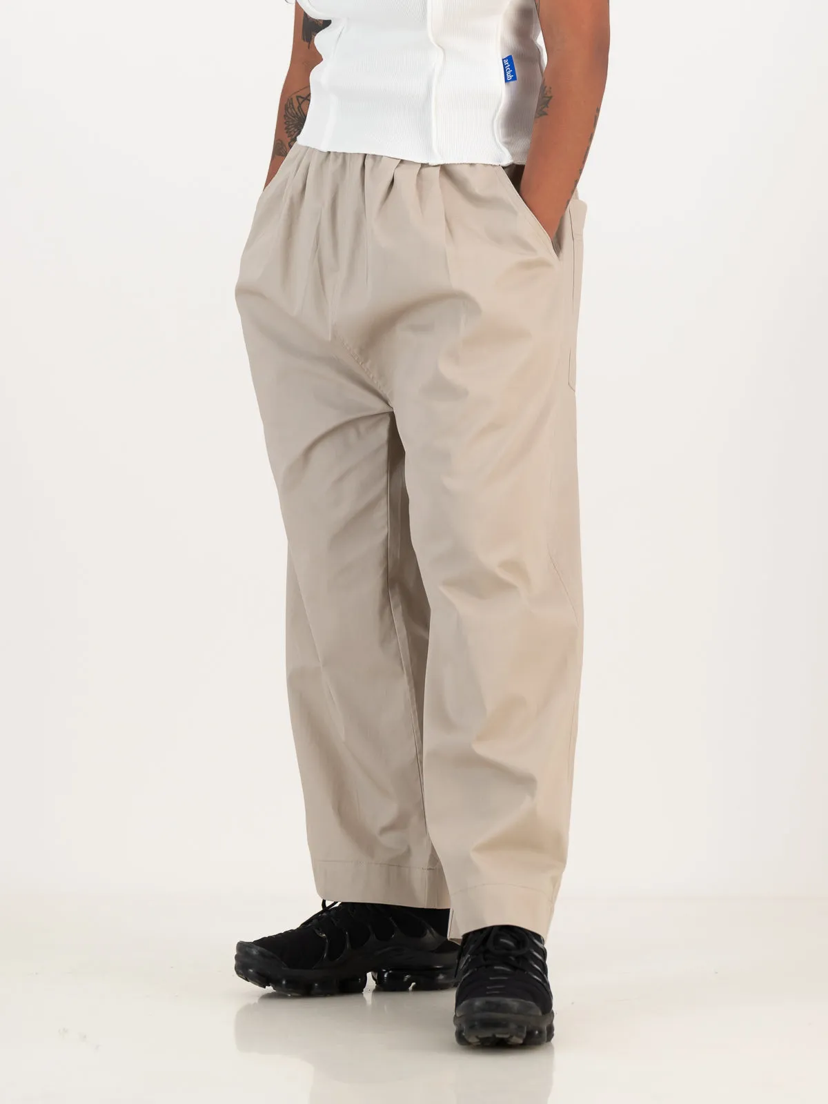 Cropped Cocoon Pants- Stone