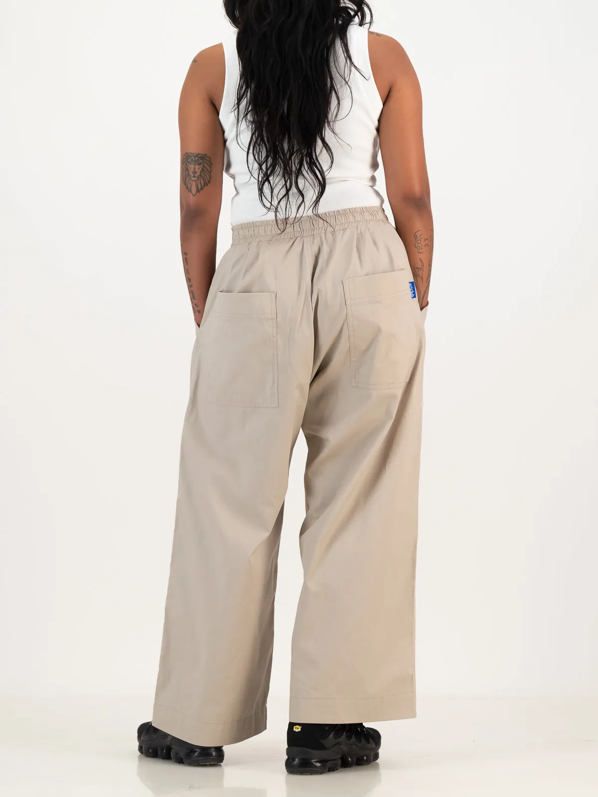 Cropped Cocoon Pants- Stone