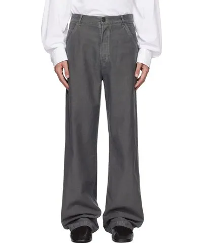 Dries Van Noten Gray Straight-Leg Jeans