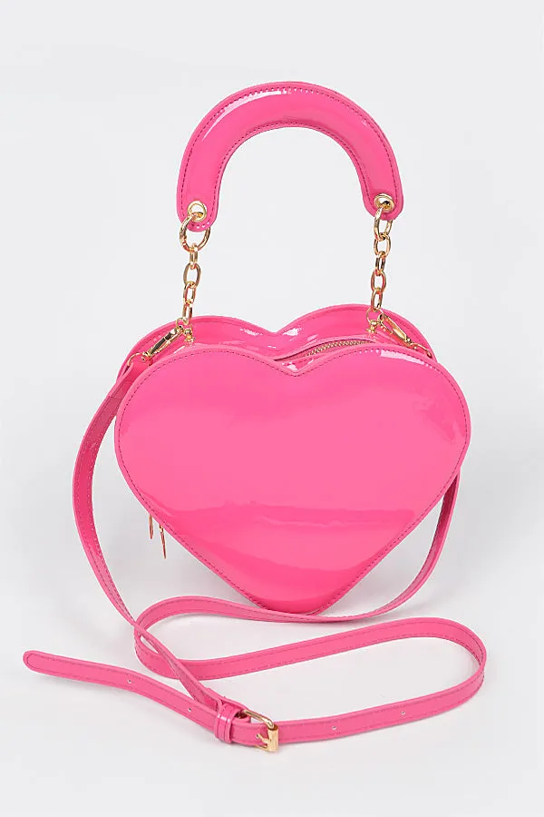 Enamal Heart Shape Fuschia/Gold