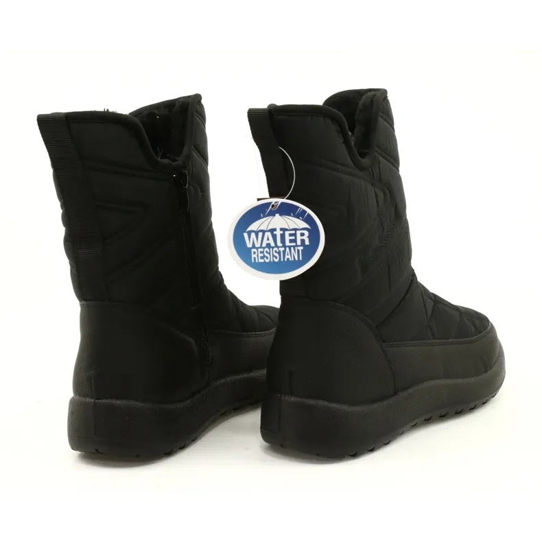 Evento Women's Water Resistant Navy snow boots black navy blue