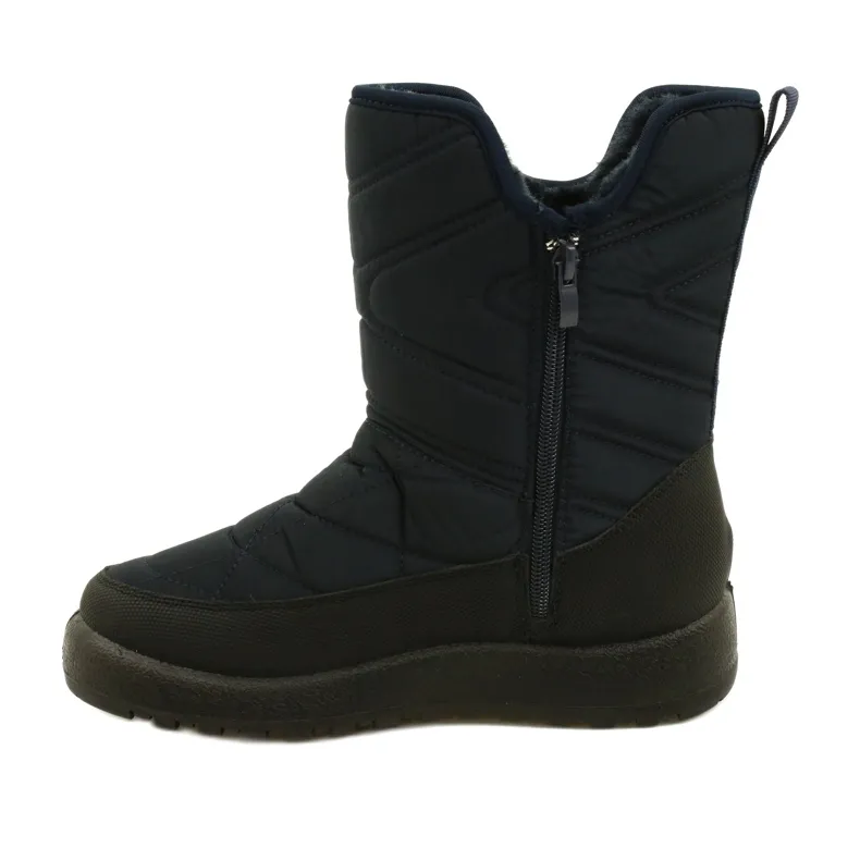 Evento Women's Water Resistant Navy snow boots black navy blue