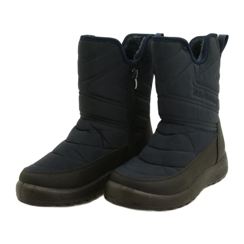 Evento Women's Water Resistant Navy snow boots black navy blue