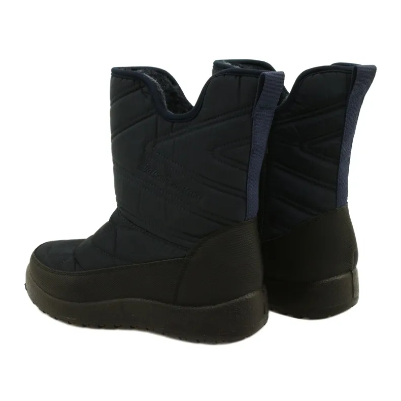 Evento Women's Water Resistant Navy snow boots black navy blue