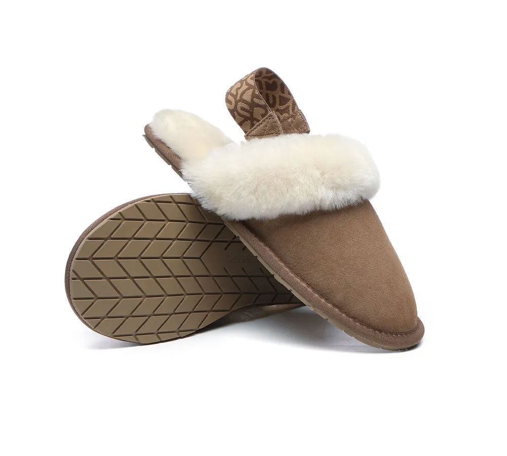 EVERAU Removable Strap Slingback Sheepskin Slippers Lonsdale