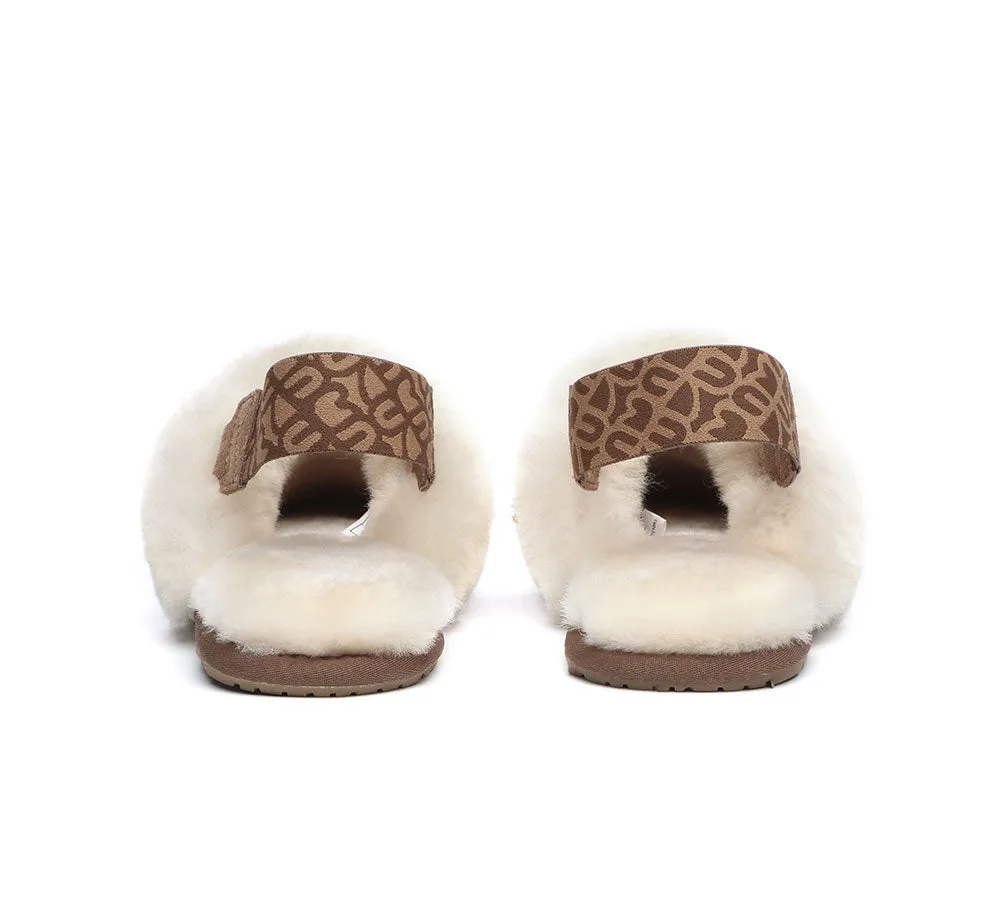 EVERAU Removable Strap Slingback Sheepskin Slippers Lonsdale