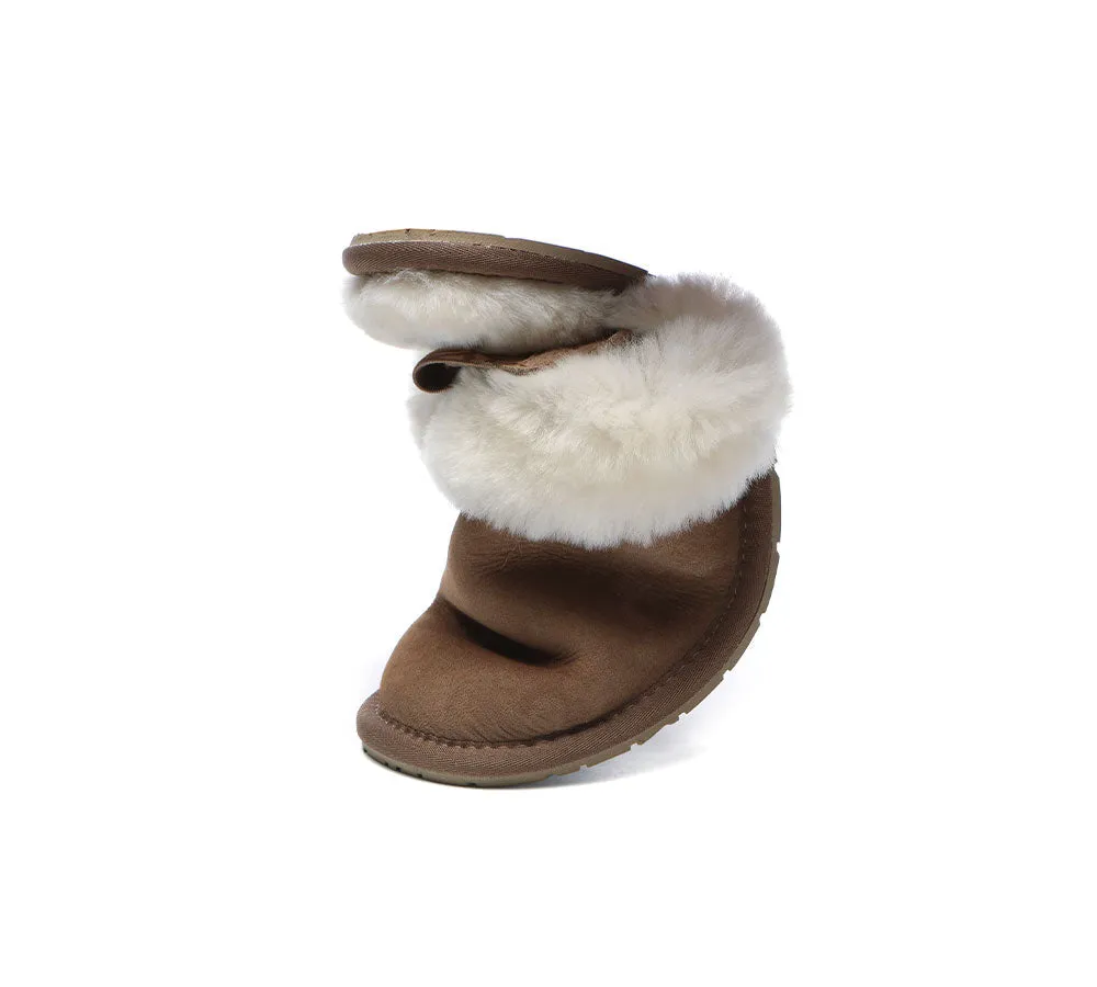 EVERAU Removable Strap Slingback Sheepskin Slippers Lonsdale