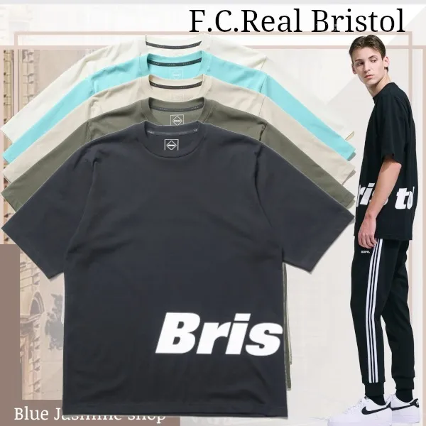 F.C.Real Bristol  |Crew Neck Pullovers Plain Cotton Short Sleeves Logo