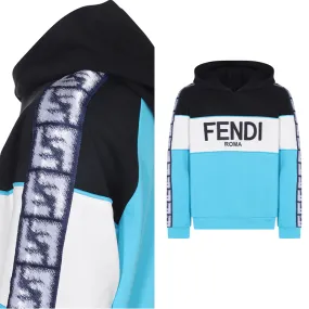 FENDI  |Pullovers Monogram Street Style Bi-color Long Sleeves Cotton