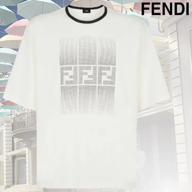 FENDI  |Pullovers Street Style Plain Cotton Short Sleeves Logo