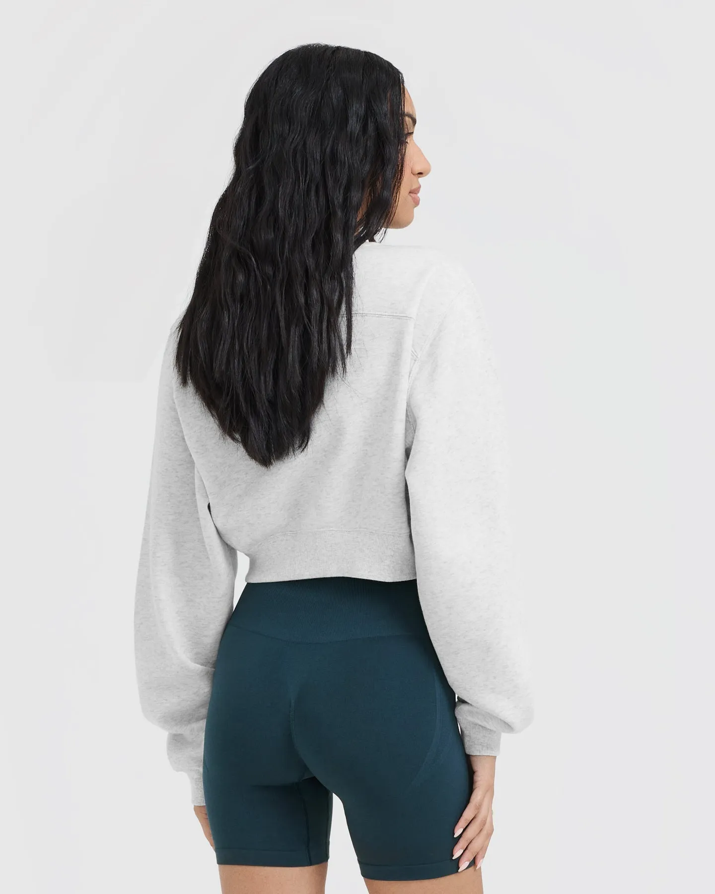 Foundations Crop Sweatshirt | Light Grey Marl