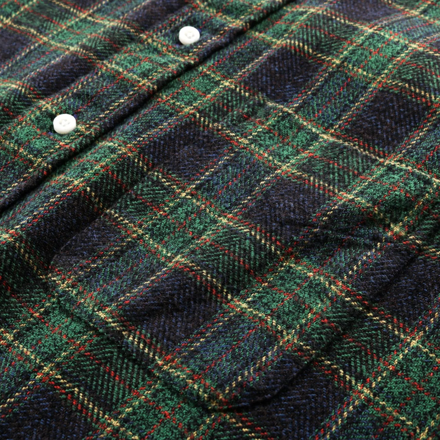 GITMAN VINTAGE BUTTON DOWN GREEN COTTON TWEED CHECK