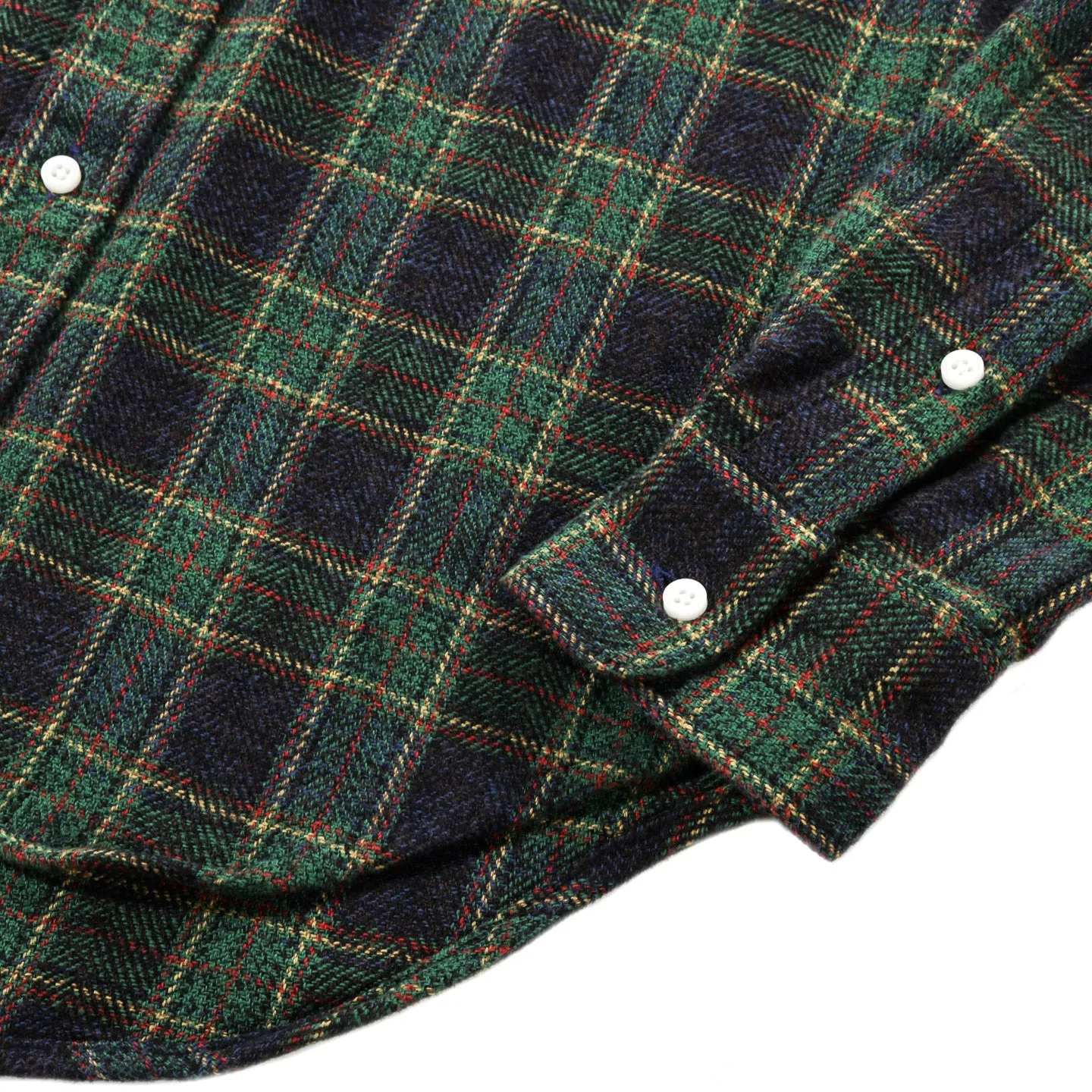 GITMAN VINTAGE BUTTON DOWN GREEN COTTON TWEED CHECK