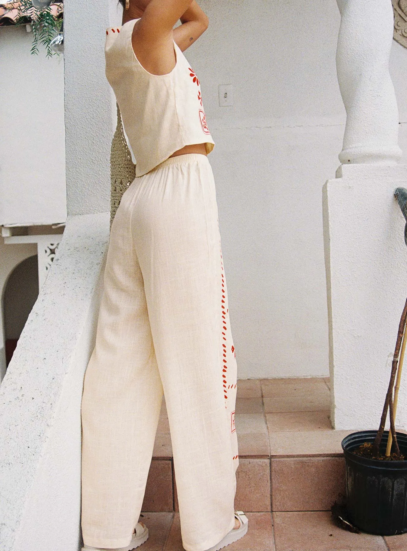 Grazia Pants Cream / Red