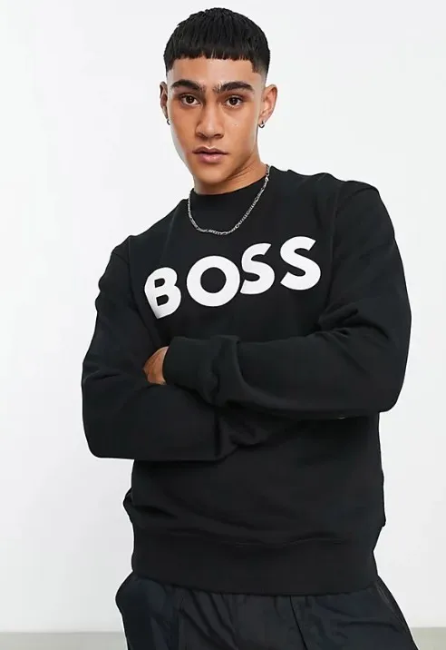 Hugo Boss  |Crew Neck Pullovers Long Sleeves Plain Cotton Logo