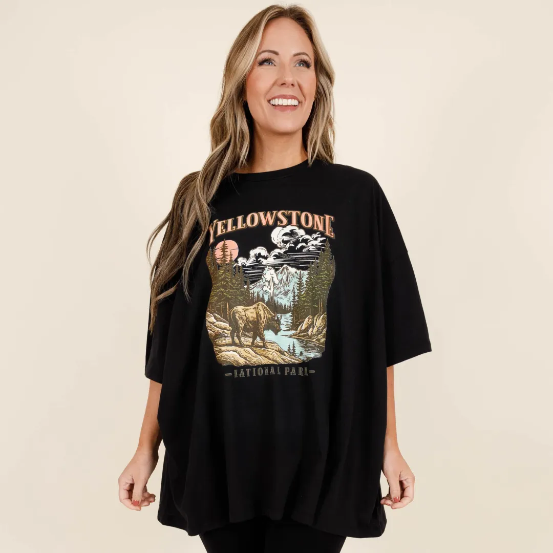 In The Mountains Boyfriend Tee, Black