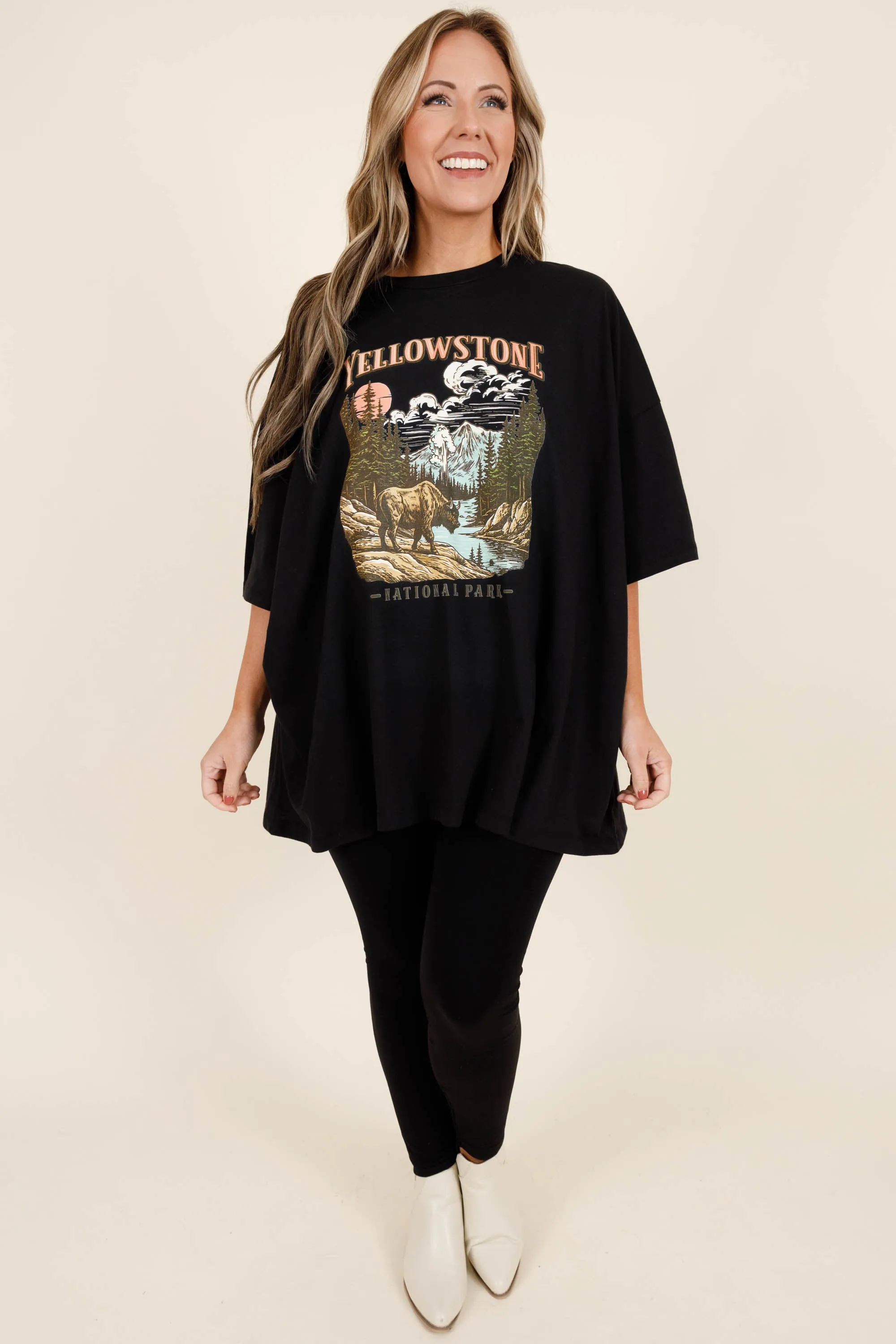 In The Mountains Boyfriend Tee, Black