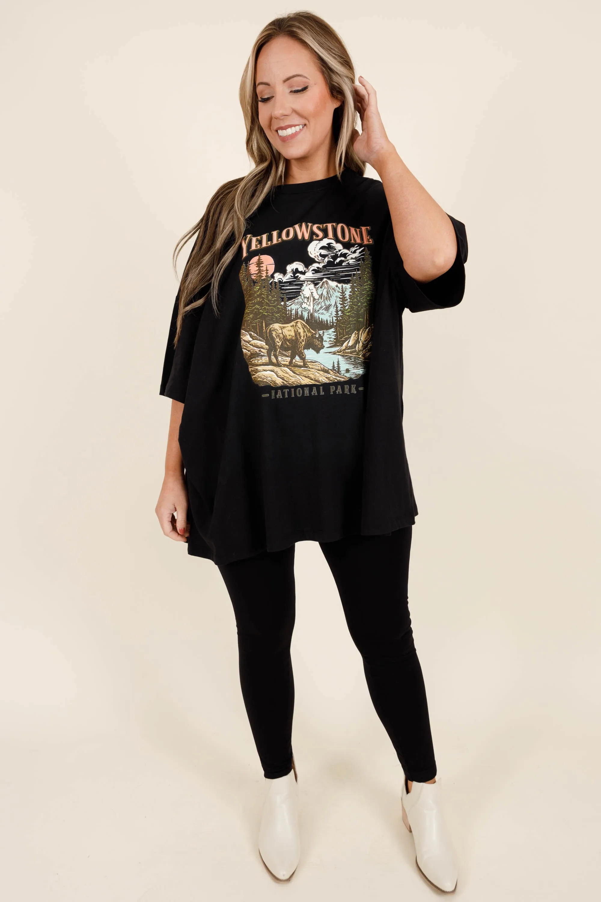 In The Mountains Boyfriend Tee, Black