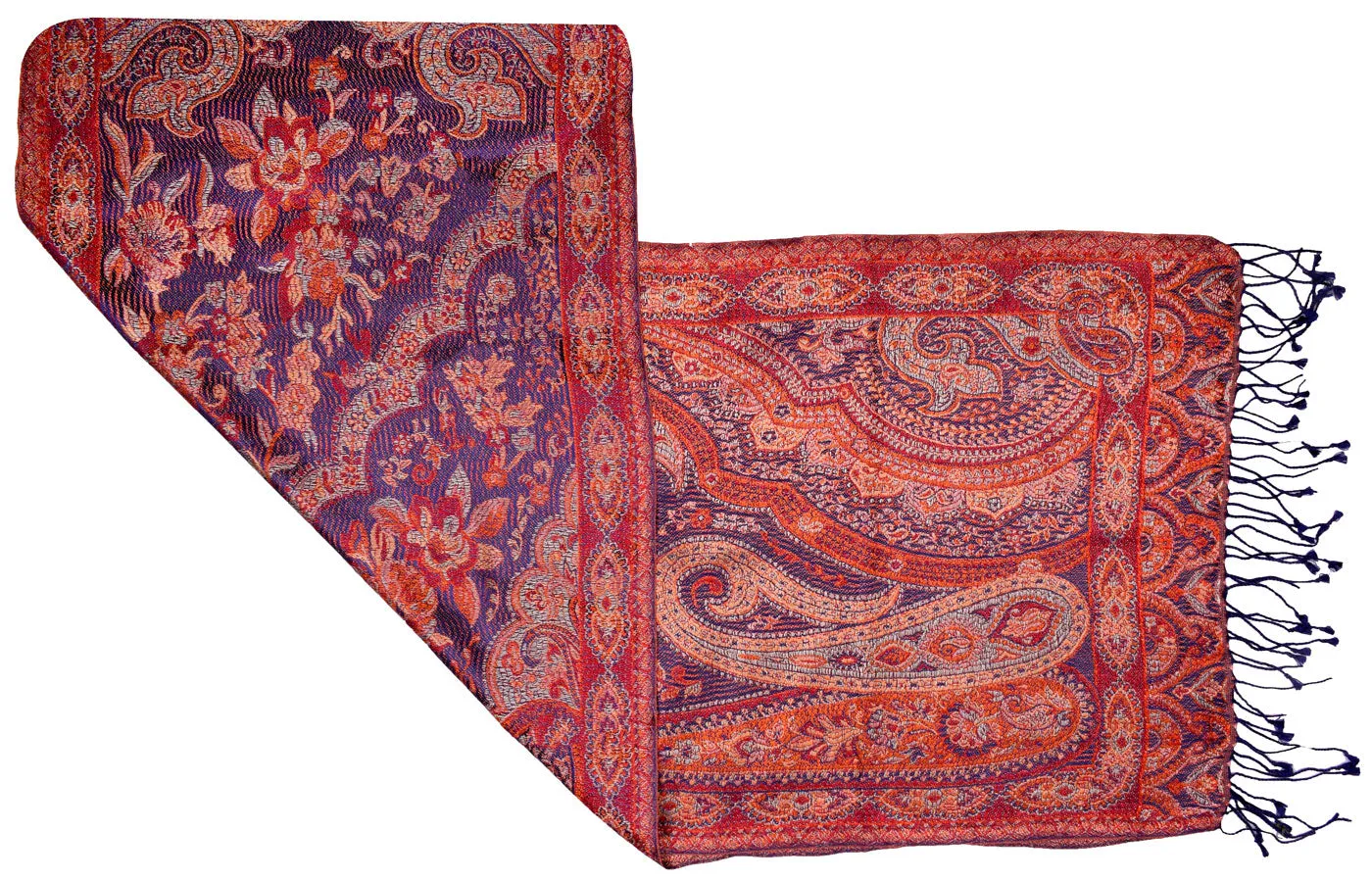 Indian Wool Silk Paisley Neck Unisex Men's Women's Scarf Gift (64 x 13 inches)