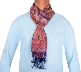 Indian Wool Silk Paisley Neck Unisex Men's Women's Scarf Gift (64 x 13 inches)