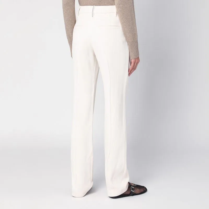 IVORY VISCOSE TROUSERS