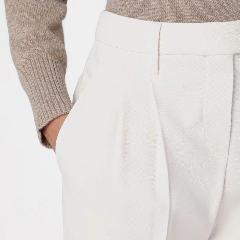 IVORY VISCOSE TROUSERS