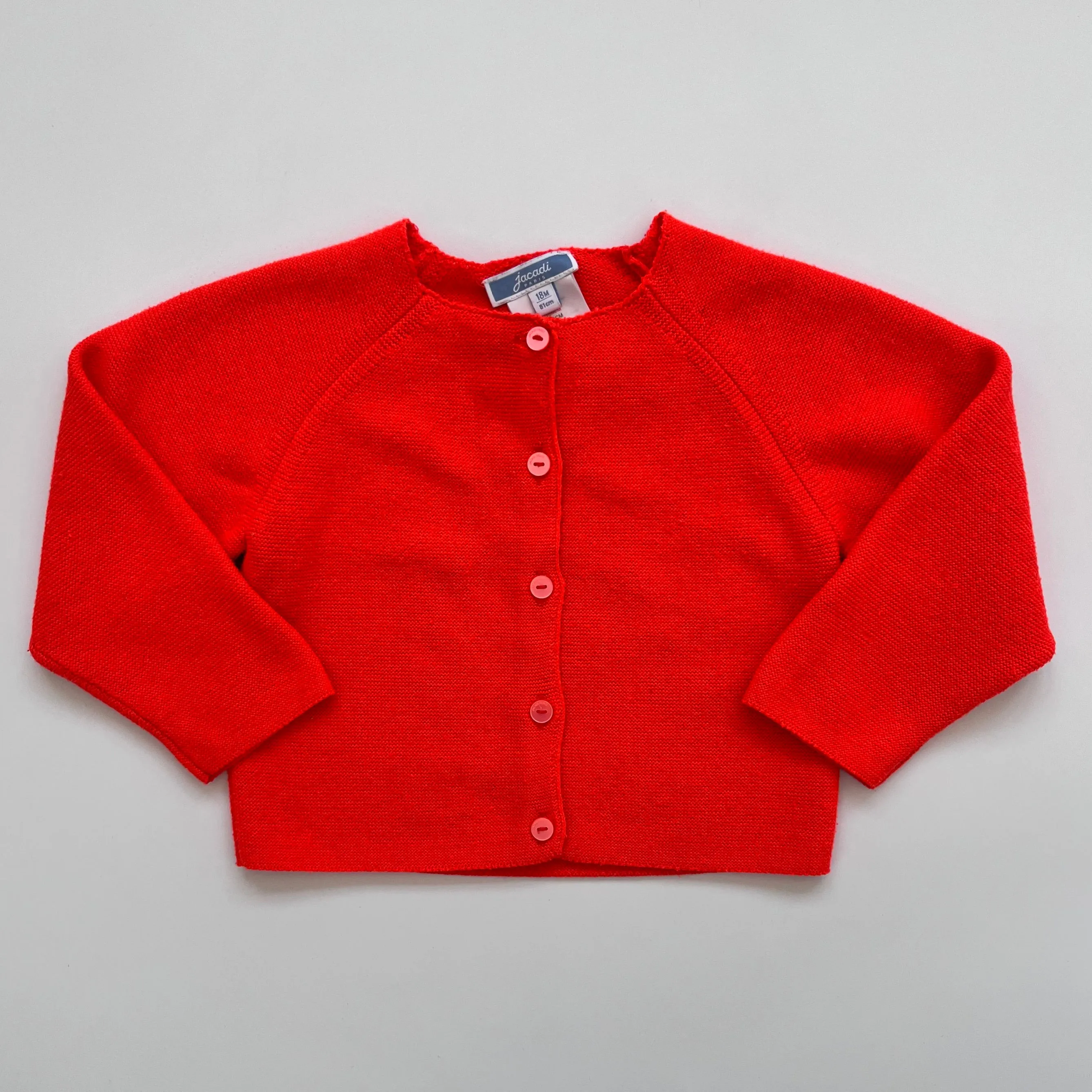 Jacadi Red Cotton Mix Cardigan: 18 Months