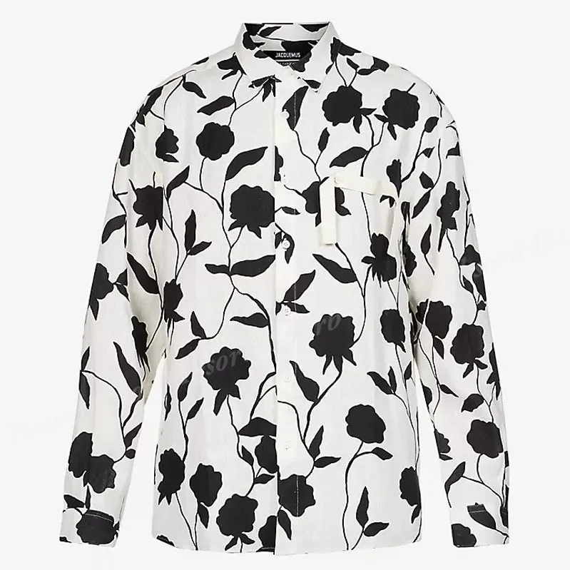 JACQUEMUS  |Flower Patterns Linen Street Style Long Sleeves Logo