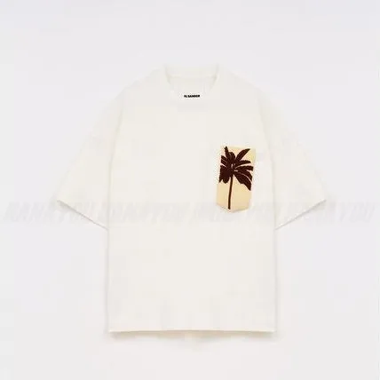 Jil Sander  |Crew Neck Pullovers Tropical Patterns Plain Cotton