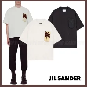 Jil Sander  |Crew Neck Pullovers Tropical Patterns Plain Cotton