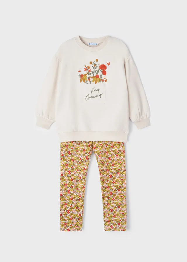 Legging set for girl - Chickpea