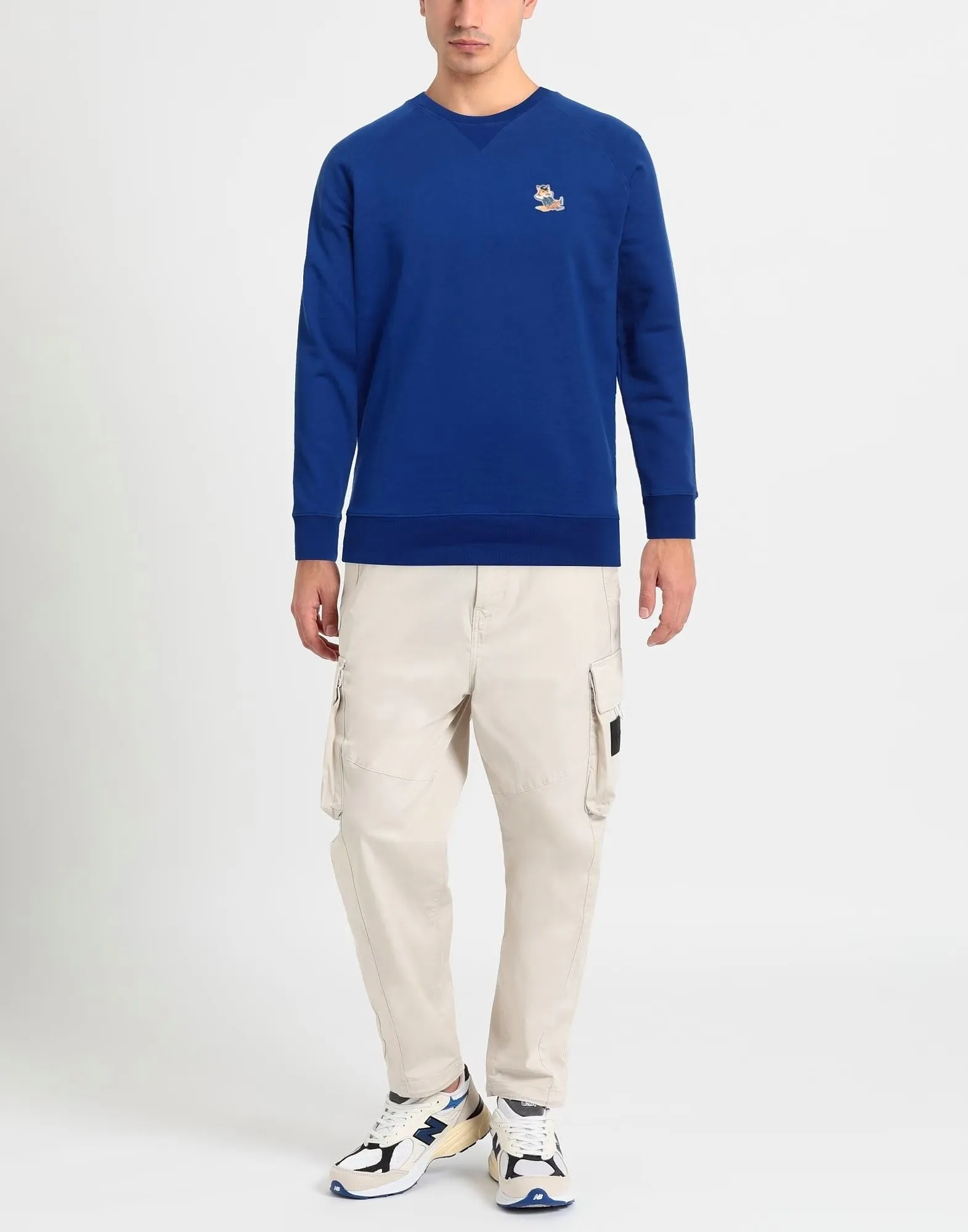 MAISON KITSUNE  |Crew Neck Pullovers Unisex Long Sleeves Plain Cotton Logo