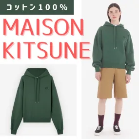 MAISON KITSUNE  |Rib Street Style Long Sleeves Plain Cotton Logo