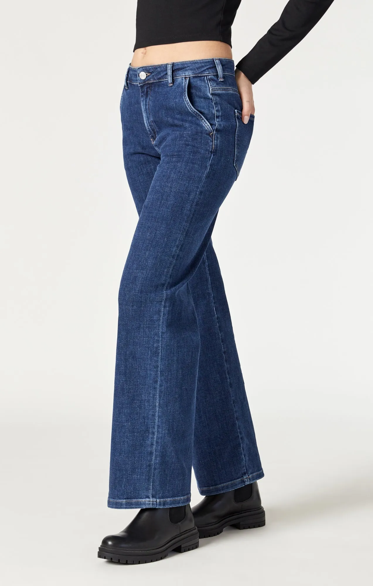 Mavi Miracle Wide Leg In Dark Feather Blue