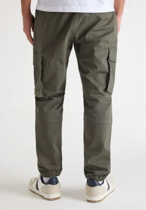 Mens Khaki Cargo Cuff Trousers 