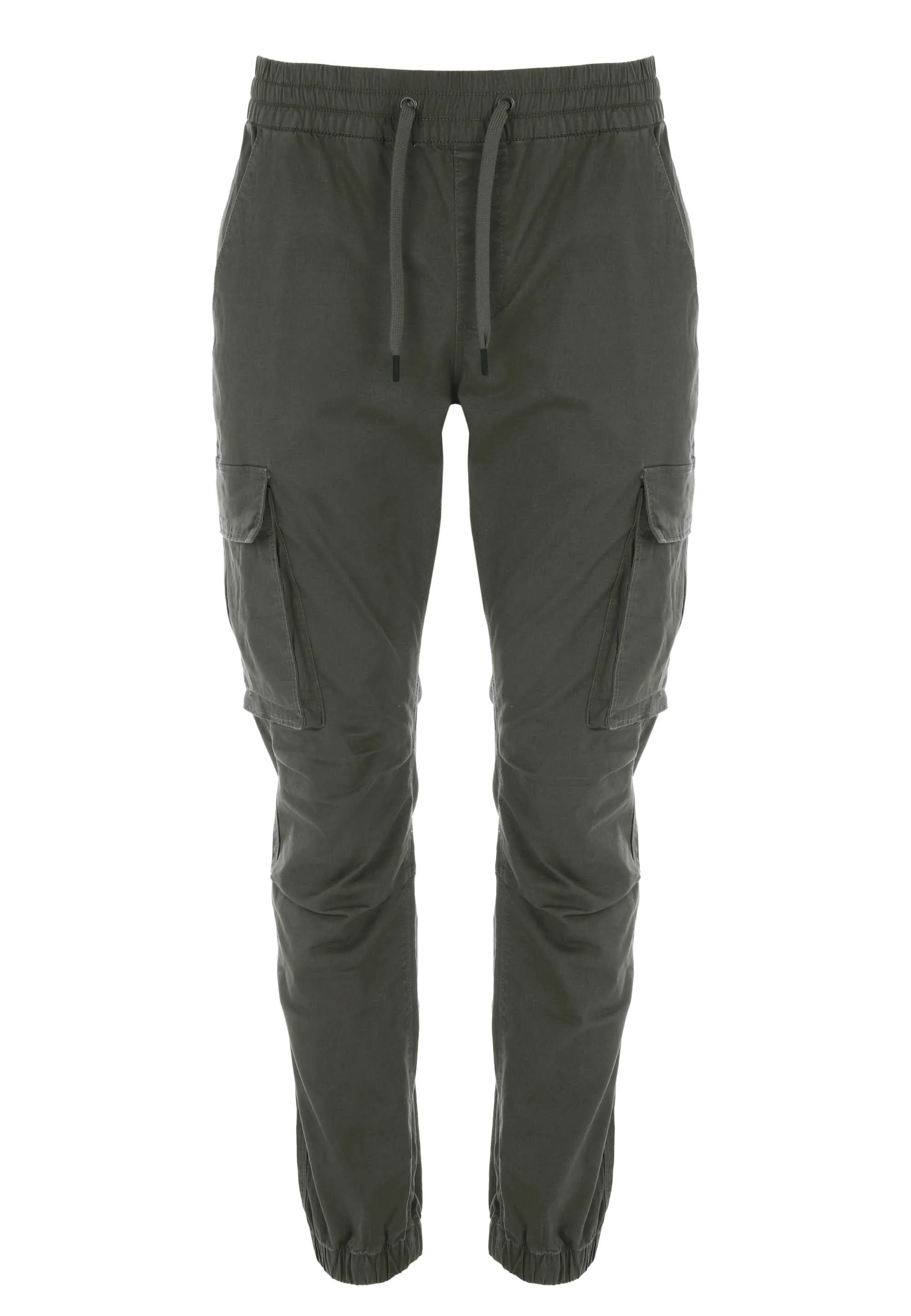 Mens Khaki Cargo Cuff Trousers 