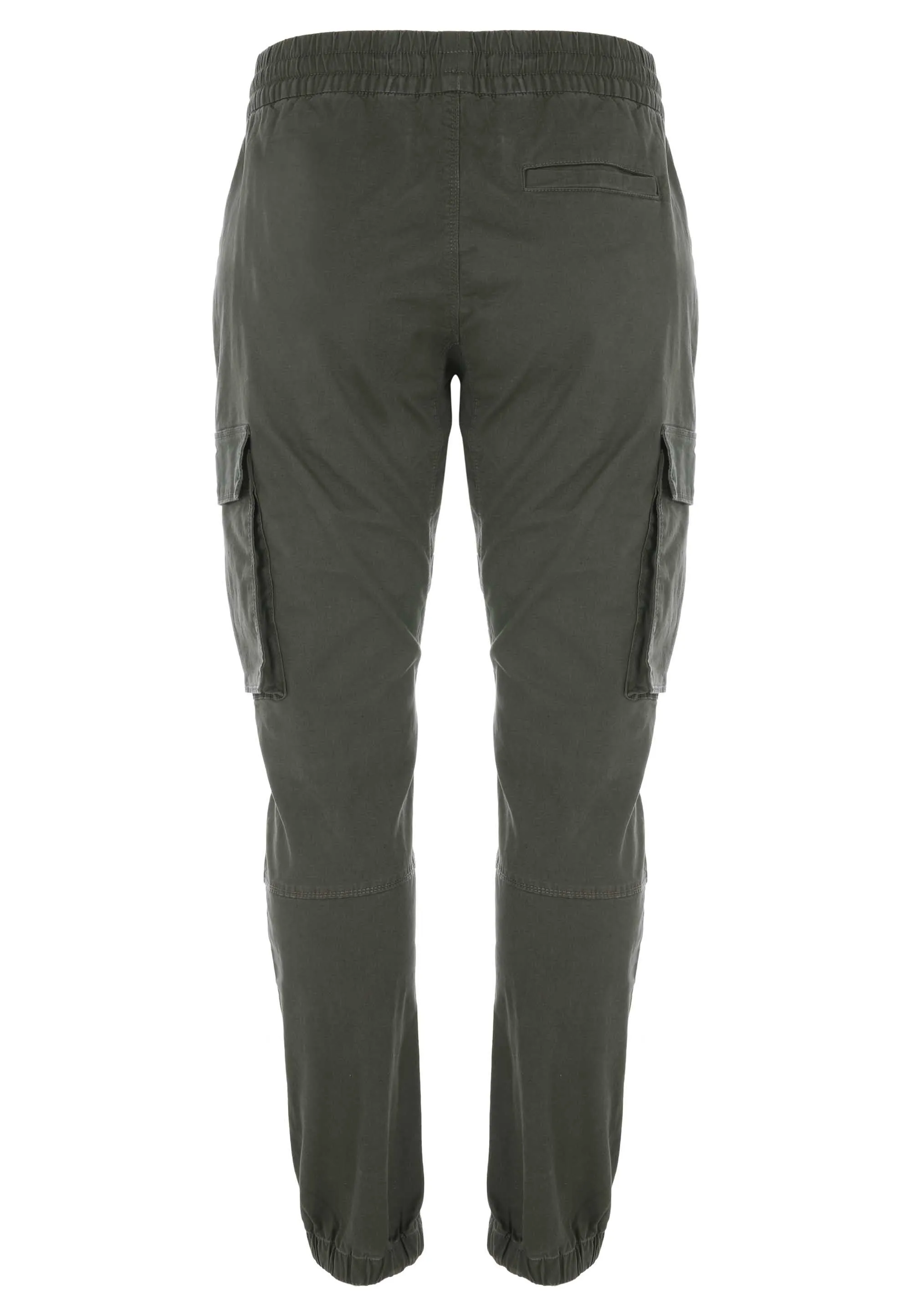 Mens Khaki Cargo Cuff Trousers 