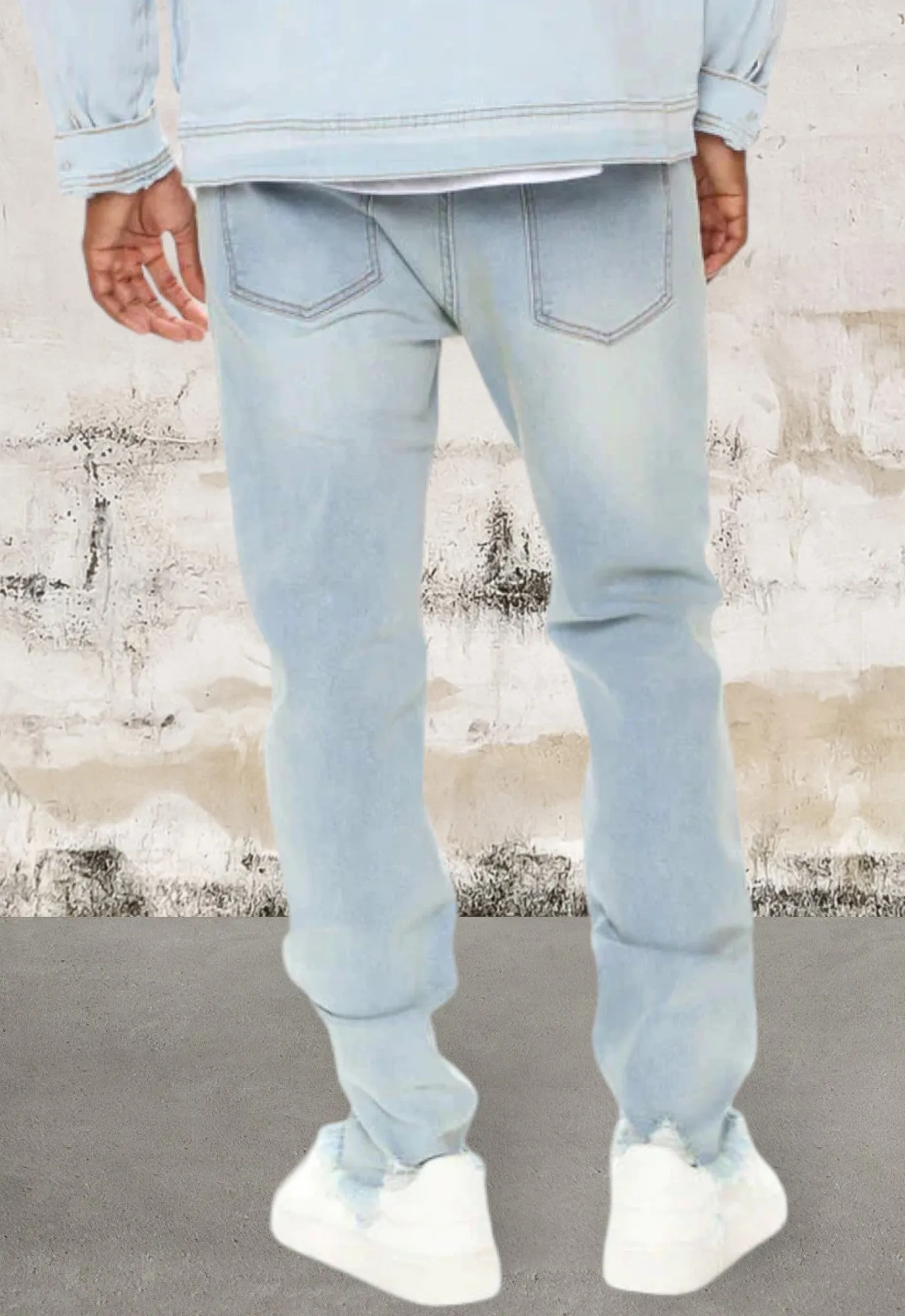 Mens ripped skinny denim jeans