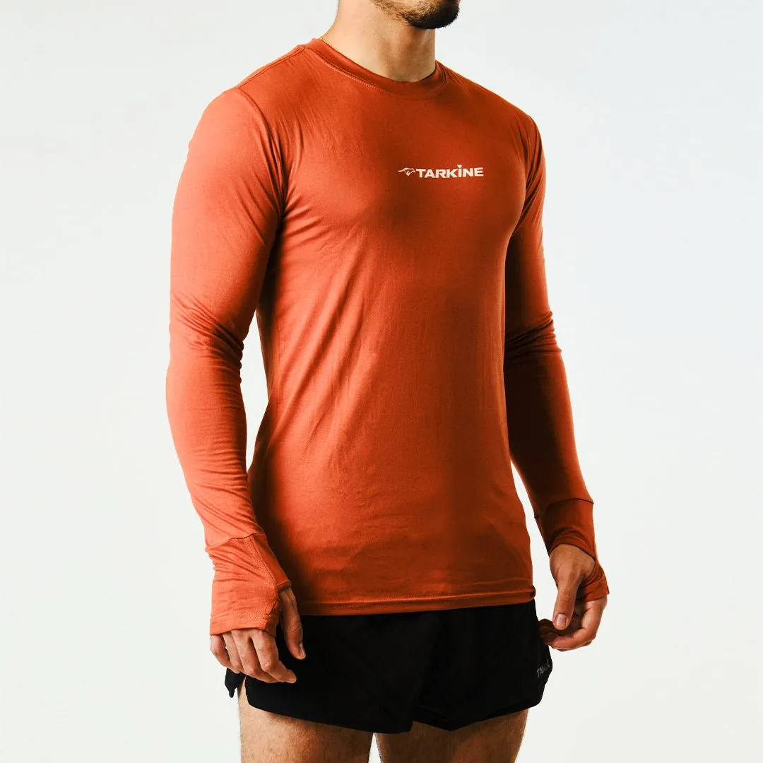 Men's Tarkine Long Sleeve  Ultra-Eco Run Tee (Orange/Standard Thickness)