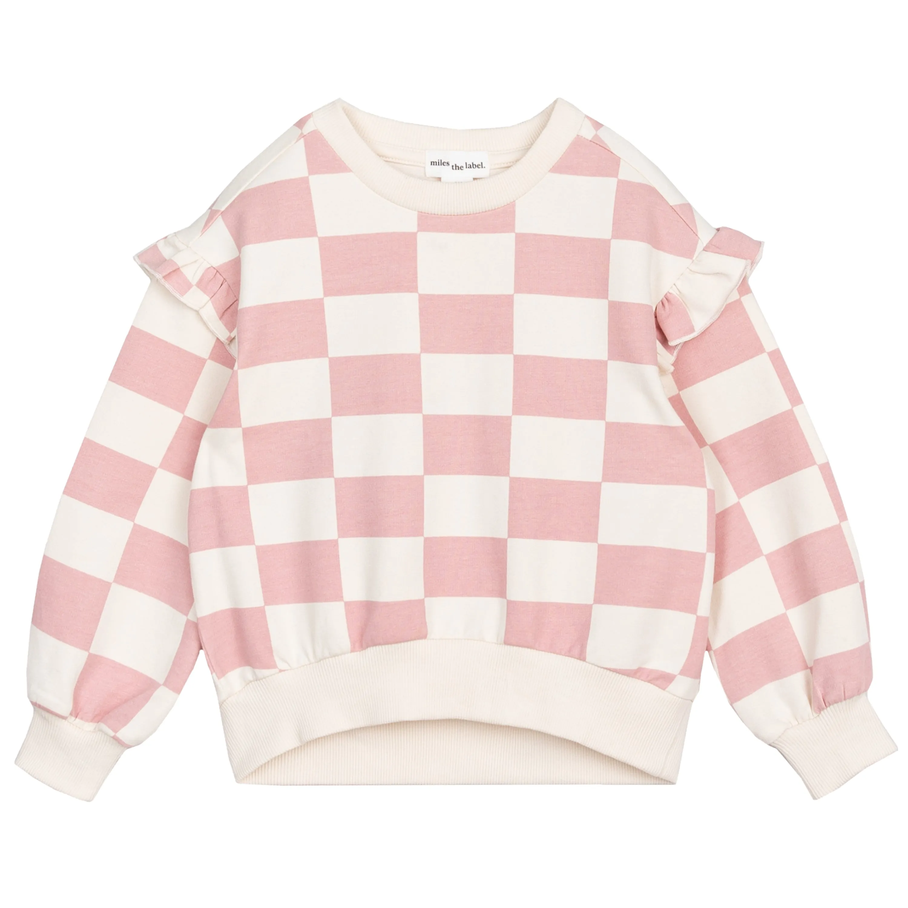 Miles The Label - Pink Check Sweatshirt