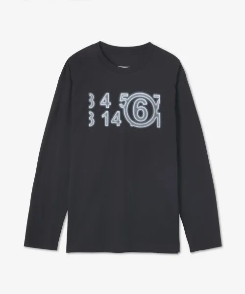 MM6 Maison Margiela  |U-Neck Long Sleeves Plain Cotton Long Sleeve T-shirt Logo