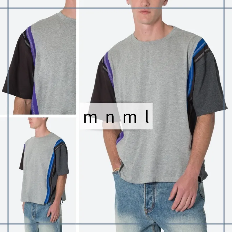 MNML  |Crew Neck Pullovers Street Style Plain Cotton Short Sleeves